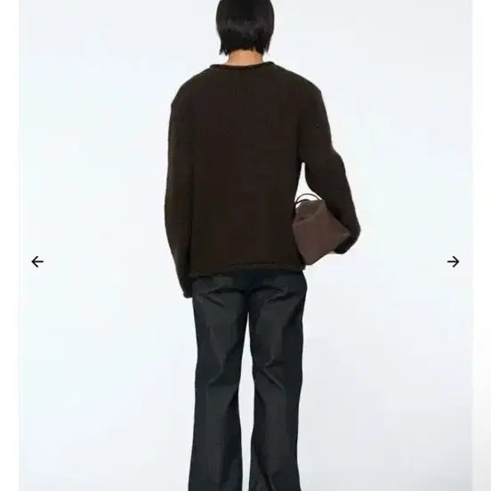 [BUNJANG] Amomento Hairy Slub Pullover Knit Brown M / 아모멘토 헤어리 슬럽 풀오버 니트 브라운 M