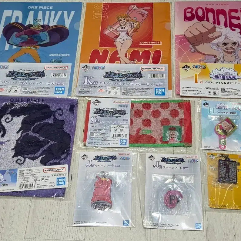[BUNJANG] One Piece Acrylic Keychains, File Folders, Towels Bundle Set / 원피스 키링 파일철 타월 G H I J K 상 하위상 일괄