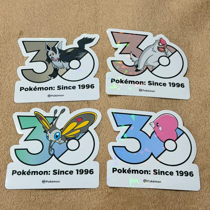 [BUNJANG] Pokemon 30th Anniversary Logo Sticker (Graena, Balbaro, Butterfly, Sarangdongi) / [한정판] 30주년 로고스티커 -3세대 &