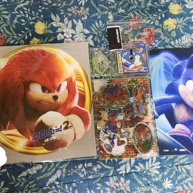 [BUNJANG] Sonic the Hedgehog Knuckles Acrylic Stand, Keychain, Art Card Bundle Set / 소닉 소닉더헤지혹 너클즈 아크릴 스탠드 키링 아트카드 일괄