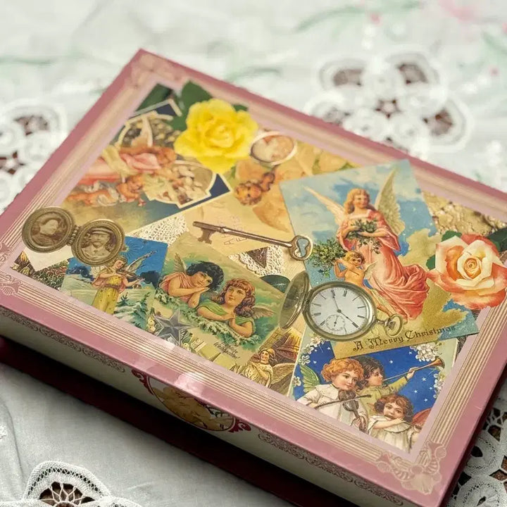 [BUNJANG] Vintage Box with Angel, Flower, and Clock Collage / 빈티지박스