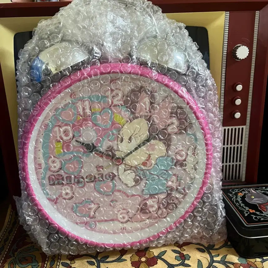 [BUNJANG] Disney Mickey &amp; Minnie Mouse Pink Large Retro Vintage Alarm Clock / 디즈니 미키마우스  미니마우스 핑크 대형 알람시계 레트로 빈티지