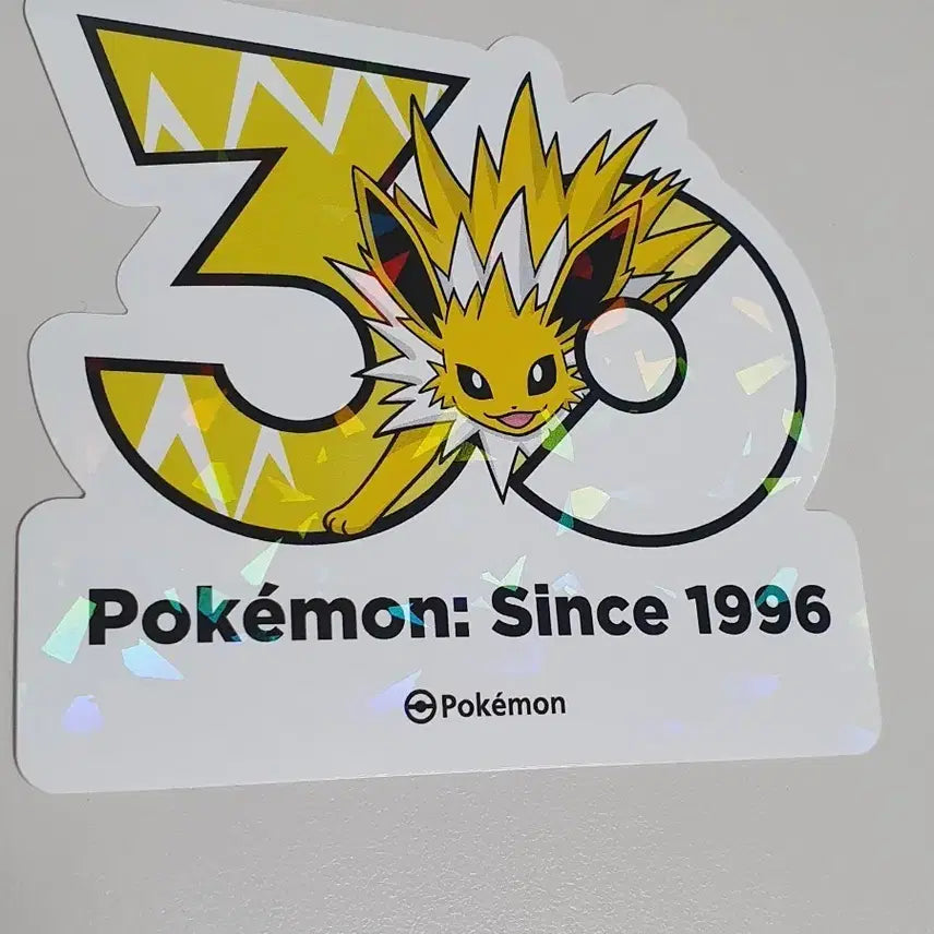 [BUNJANG] Pokemon 30th Anniversary Logo Sticker - Jolteon / 포켓몬 30주년 로고 스티커 쥬피썬더
