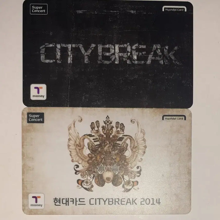 [BUNJANG] Hyundai Card City Break Super Concert T-Money Transportation Card Set (2 Types) / 현대카드 시티브레이크 슈퍼콘서트 티머니 교통카드 사용제 2종 팝니다