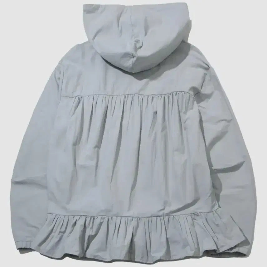 [BUNJANG] PLACE STUDIO Shirring Essential Frill Hem Windbreaker Hoodie Jacket - Mint / 플레이스 스튜디오 셔링 에센셜 밑단 프릴 윈드 브레이커 후드 자켓 민트