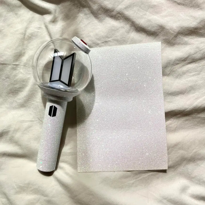 [BUNJANG] BTS Army Bomb Skin Stickers / 사미밤 스티커 빤짝이 화이트 bts 응원봉 스킨 아미밤 꾸미기 사미밤꾸미