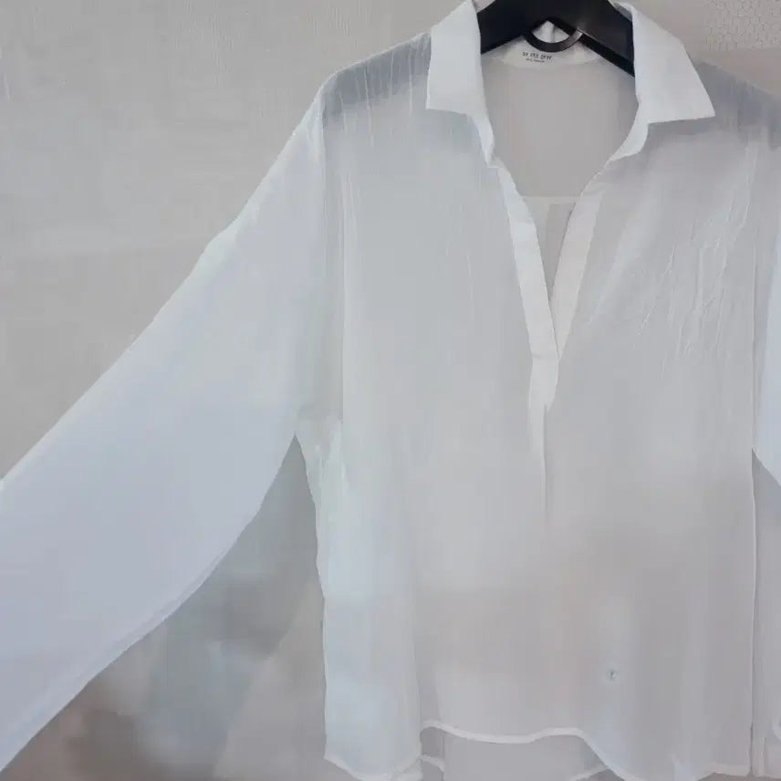 [BUNJANG] White Gauze Cotton Summer Shirt / 화이트 거즈면 여름 셔츠 F