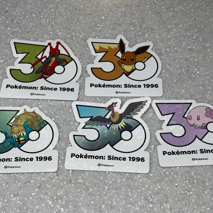 [BUNJANG] Pokemon 30th Anniversary Sticker Set / 포켓몬 30주년 기념 스티커 팝니다 (이브이, 몽나, 암스타 등)
