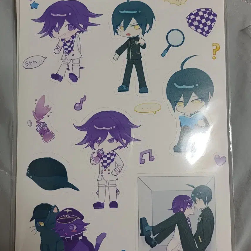 [BUNJANG] Danganronpa Ouma Kokichi / Saihara Shuichi Fan-Made Sticker Set / 단간론파 오마사이/사이오마 스티커 (비공식)오마 코키치 사이하라 슈이치