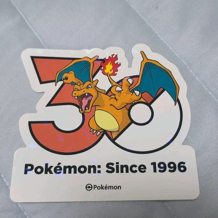 [BUNJANG] Pokemon 30th Anniversary Lizardon Logo Sticker / 포켓몬 30주년 로고 스티커 리자몽