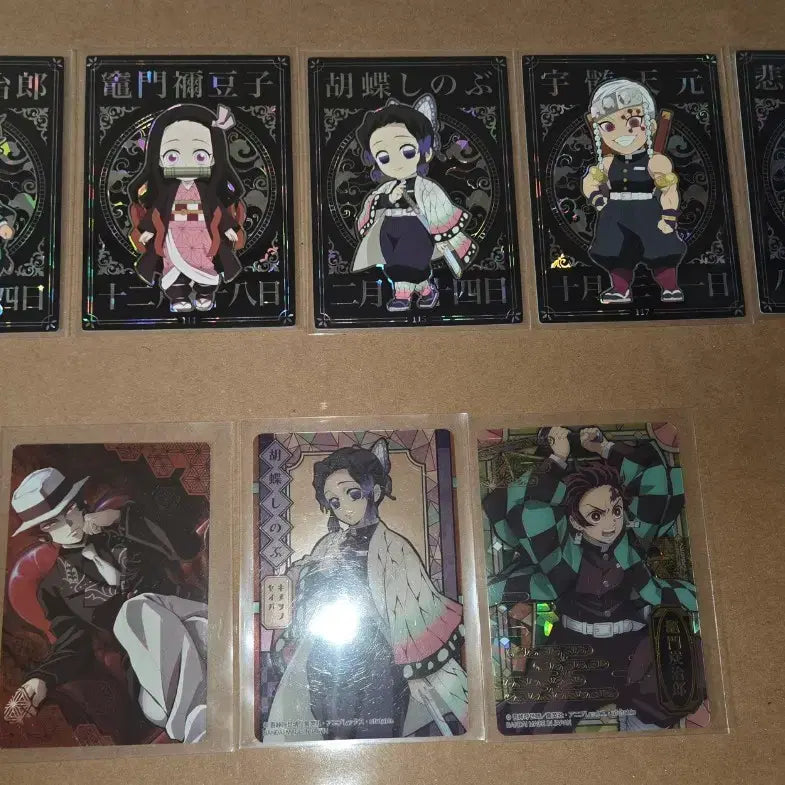 [BUNJANG] Demon Slayer: Kimetsu no Yaiba Mother-of-Pearl Cards Bundle Set + Wafer Cards / 귀멸의 칼날 캐릭터 샤인 자개 카드 일괄+웨하스 카드