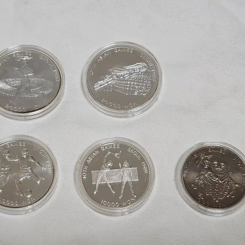 [BUNJANG] 1986 Asian Games Commemorative Coin Set (5 Types) / 86 아시안게임 기념주화 5종 세트