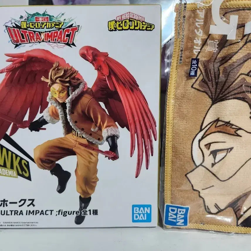 [BUNJANG] My Hero Academia Hawks G Prize Figure &amp; Towel Set (Sealed) / 미개봉 택포 7.7 2종 나히아 제일복권 호크스 G상 피규어,타월 세트