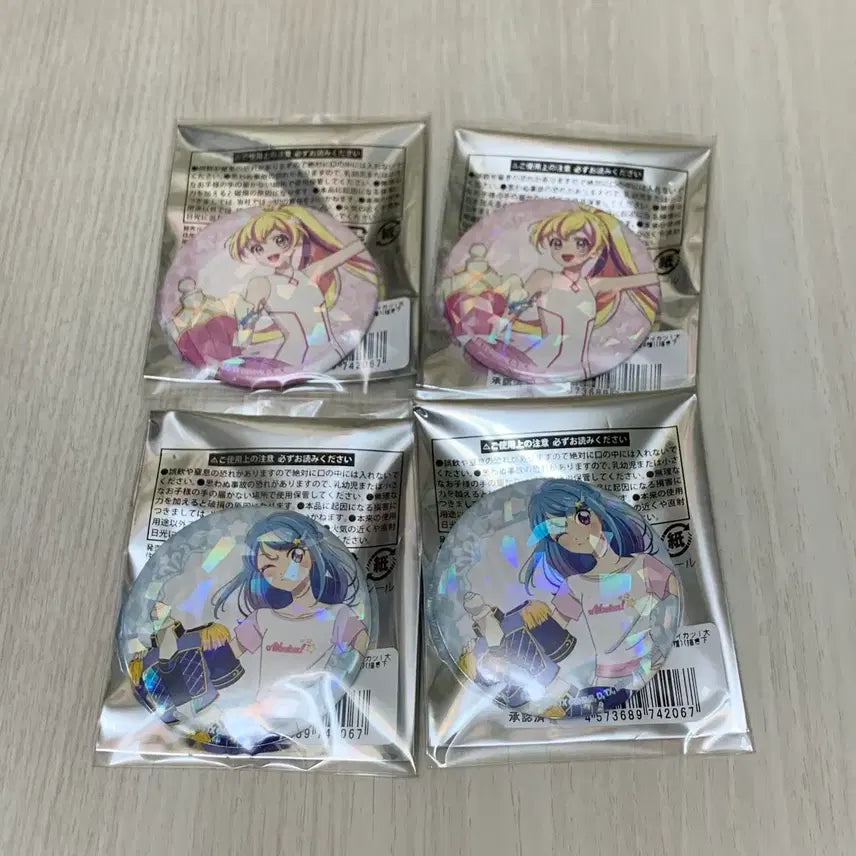 [BUNJANG] Aikatsu! Friends! Planet Daikousen Can Badge - Hana &amp; Mio / 아이카츠 아이엠스타 프렌즈 플래닛 대의상전 캔뱃지 하나 미오 홍대 팝업
