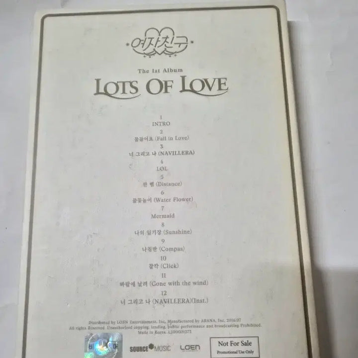 [SOLD OUT] 여자친구 Lots of Love 친필 사인 cd 입니다