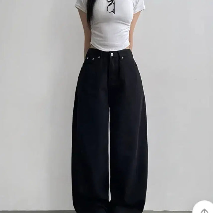 [BUNJANG] Beige Zoo Wide Black Denim Pants / 베이지수 와이드 블랙 데님팬츠