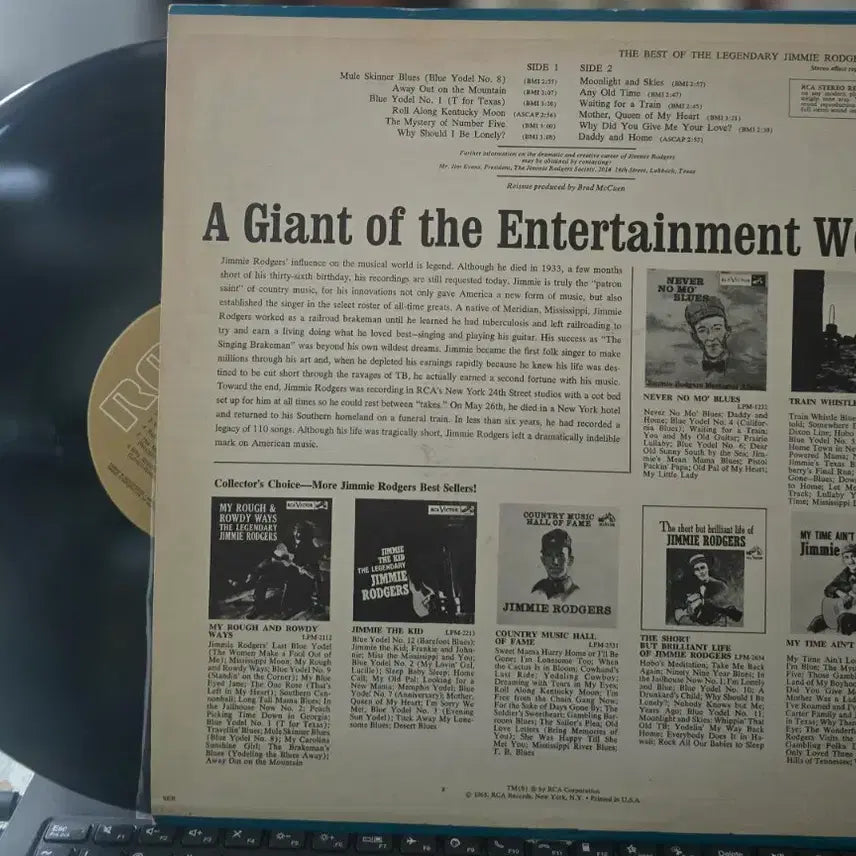 [BUNJANG] Jimmie Rodgers The Best of the Legendary LP / 지미 로저스_The Best of the Legendary_LP(US)