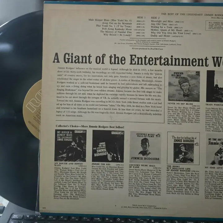 [BUNJANG] Jimmie Rodgers The Best of the Legendary LP / 지미 로저스_The Best of the Legendary_LP(US)