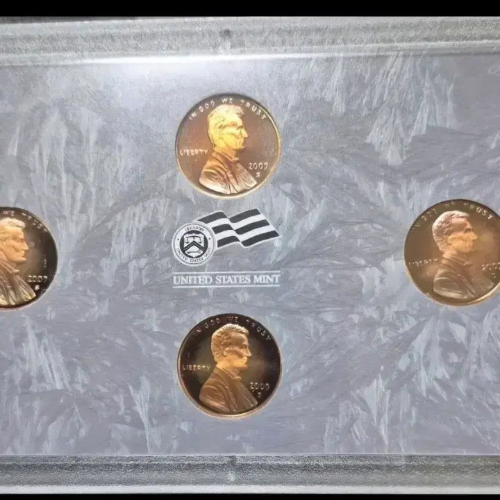 [BUNJANG] 2009 Lincoln Cent Coin Proof Copper Penny Set (4 Pieces) / 2009년s 링컨 센트 주화 프루프 구리 페니 세트4점 시리즈3,11.
