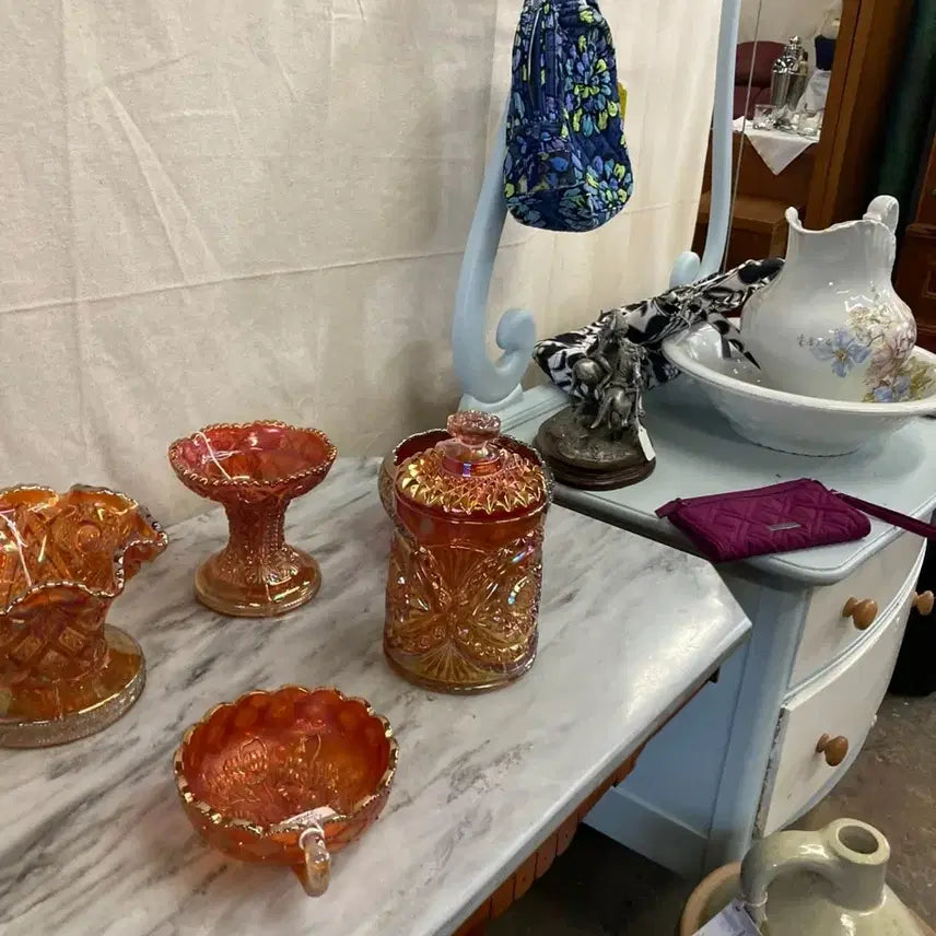 [BUNJANG] Large Crystal Ball Fruit Basket Vintage European Interior Object / [이번주까지만 판매] 미국 앤틱 대형 크리스탈볼 인테리어 유리 오브제 과