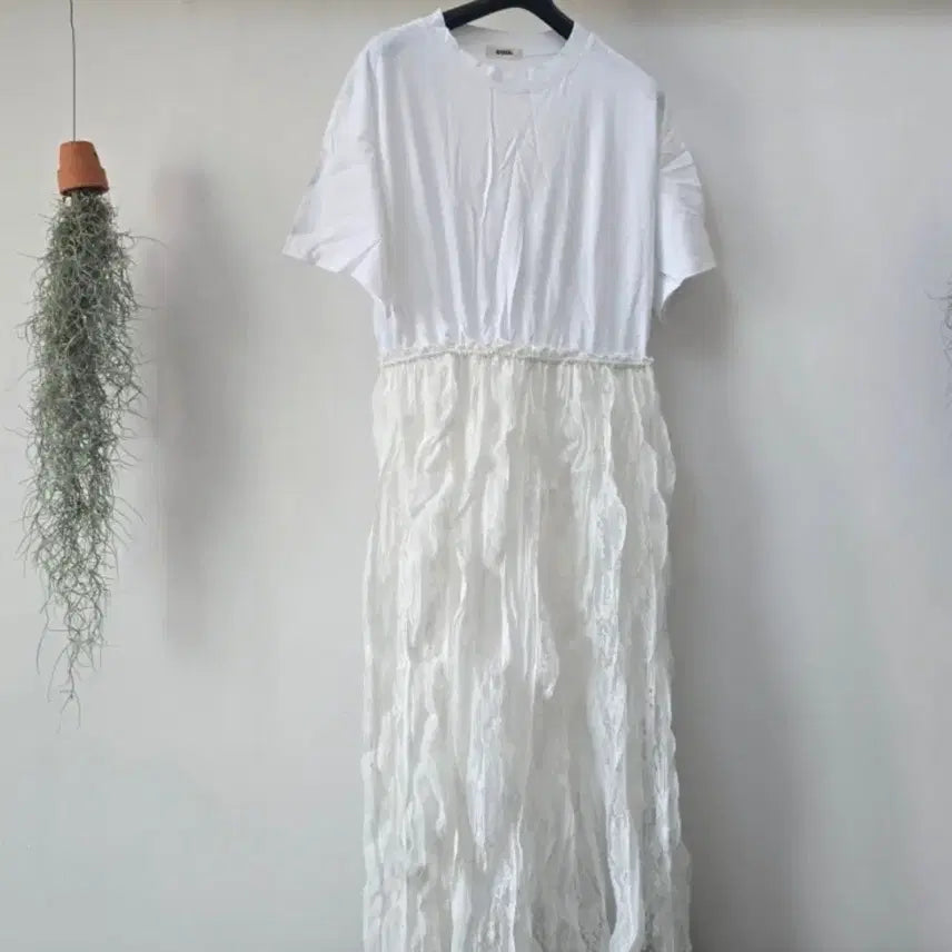 [BUNJANG] White Lace Long Dress (Size 66-77) / (새옷)화이트 레이스 롱 원피스 66~77사이즈