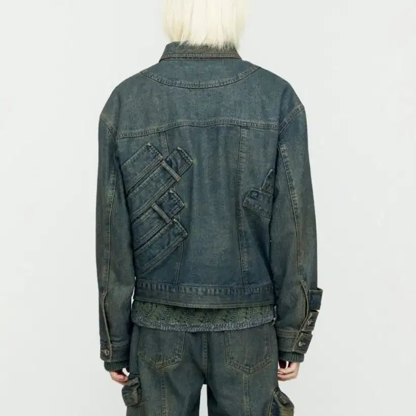 [BUNJANG] Andersson Bell Waist Band Denim Jacket Amigreen L / 앤더슨벨  웨이스트 밴드  데님 자켓  아미그린 L