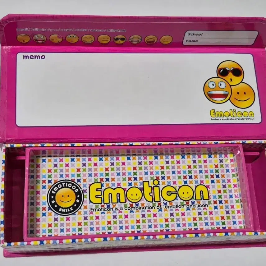 [BUNJANG] Emoticon Plush 2-Tier Pencil Case / 고전문구 이모티콘 폭신 지함필통
