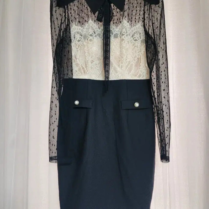[BUNJANG] See-through Black Mini Dress (Unworn) / 시스루 블랙 미니 원피스(미착용)