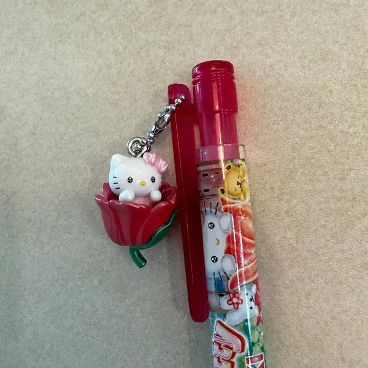 [BUNJANG] Vintage Kitty Strap Tulip Rose Mechanical Pencil / 고전 키티스트랩 튤립 장미 키티스트랩 샤프