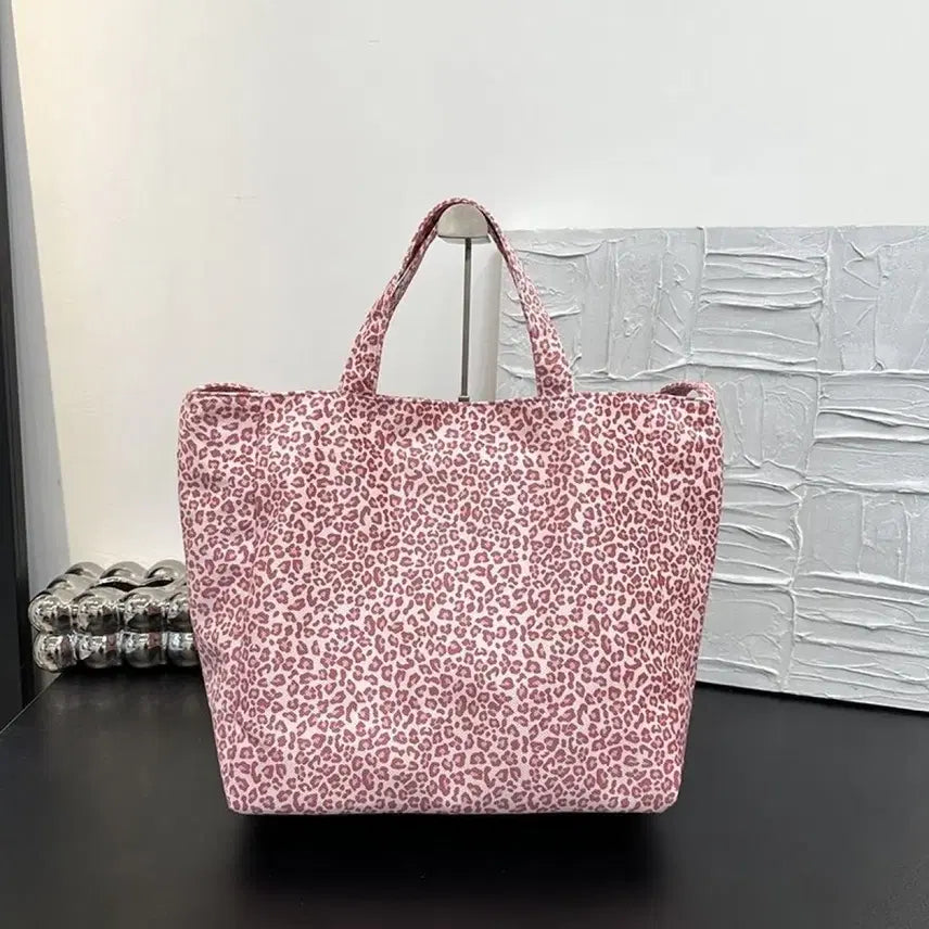 [BUNJANG] Alo Pink Leopard Tote Bag / alo 알로 핑크 레오파드 토트