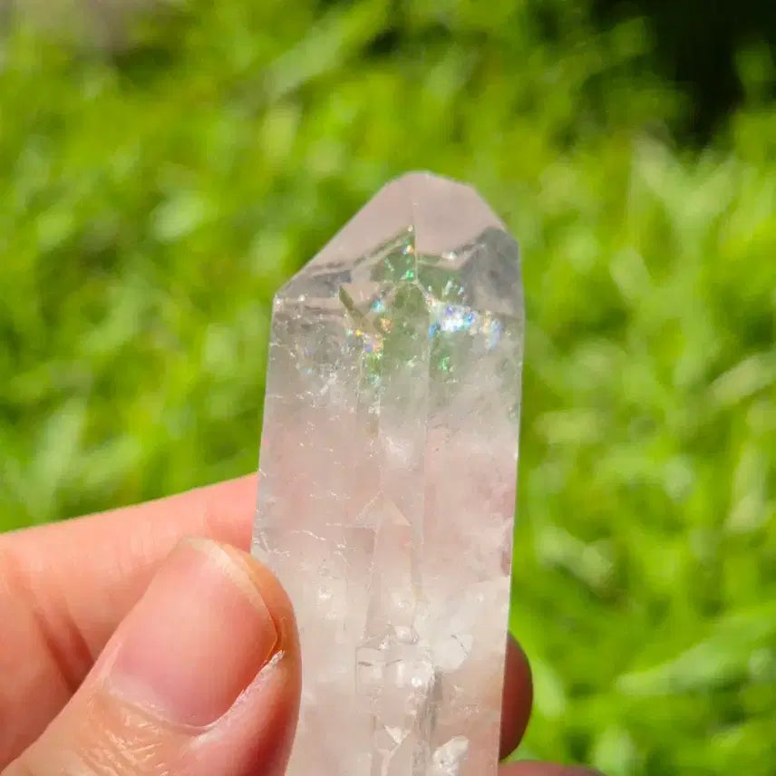 [BUNJANG] Rainbow Clear Quartz Crystal Point, Brazil / 하루만 특가 무지개! 레인보우 백수정 원석 브라질산 결정 포인트 광물