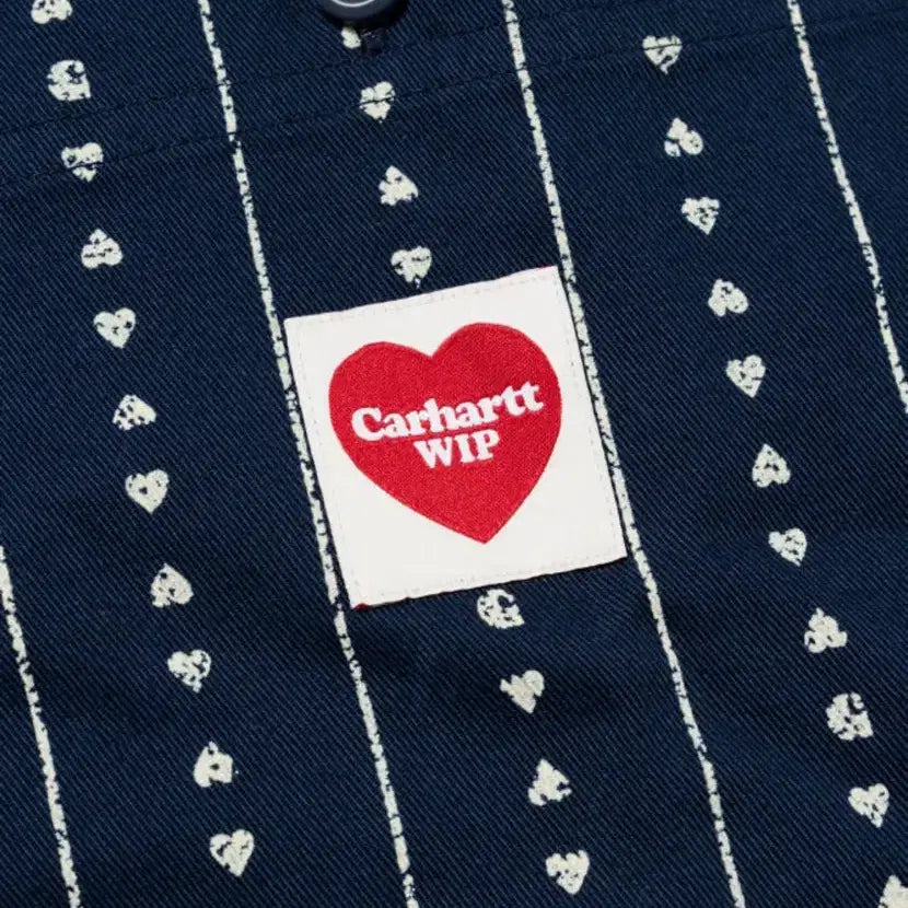 [BUNJANG] Carhartt WIP S/S Drewe Shirt Heart C Pinstripe Ink/Natural XL / 칼하트WIP 반팔 셔츠