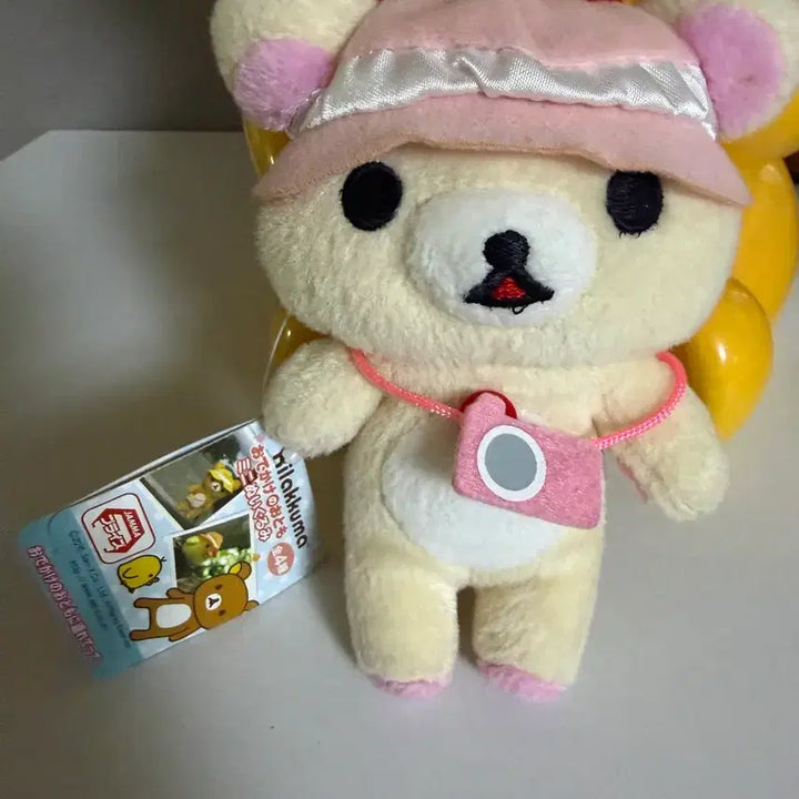 [BUNJANG] Rilakkuma Korilakkuma Plush Doll with Pink Camera / 코리락쿠마 인형 나들이 사진기