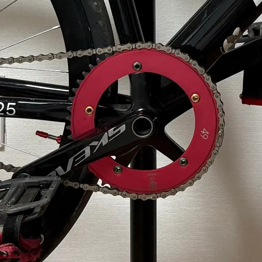 [BUNJANG] Pixie Crankset Unknown Chainring Red 49T with BB and Pedals / 픽시 크랭크