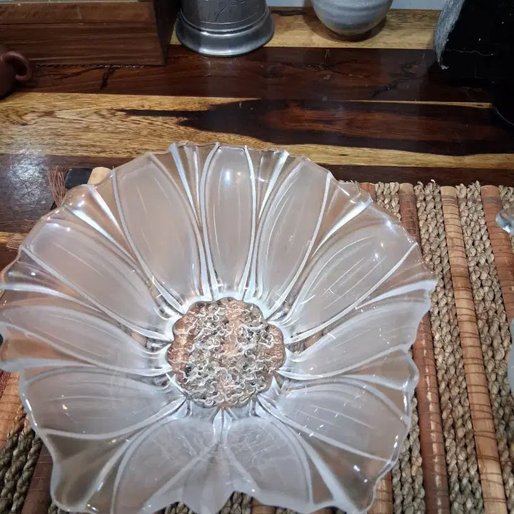 [BUNJANG] American-Made Floral Glass Dessert Bowl Salad Bowl / 미국제조 꽃모형 다식 쌜러드 볼