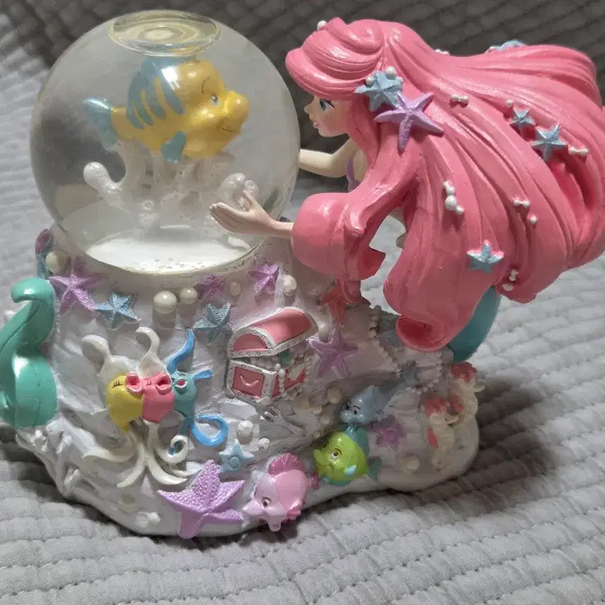 [BUNJANG] Disney The Little Mermaid Ariel &amp; Flounder Snow Globe / 디즈니 인어공주 스노우볼