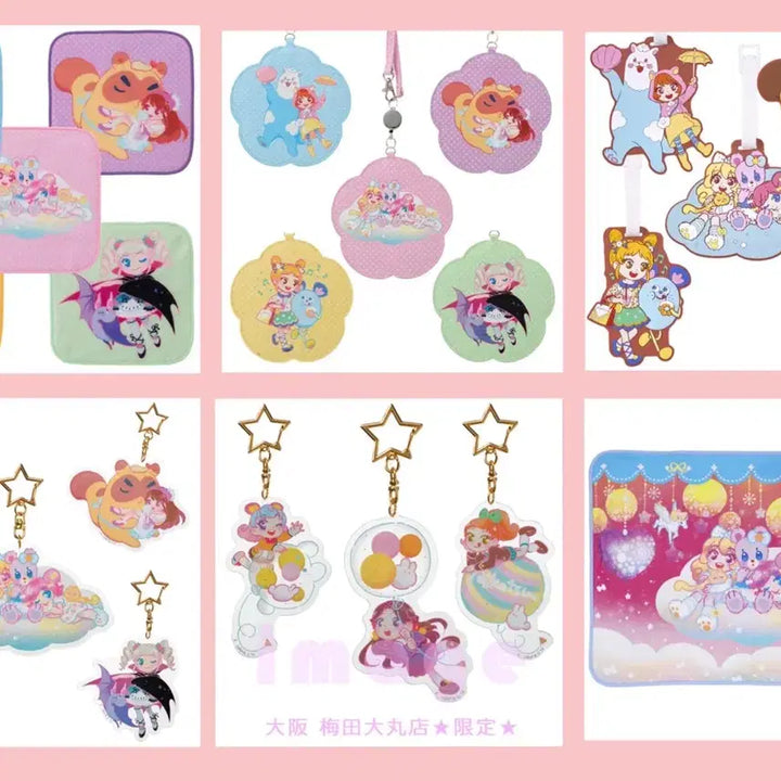 [BUNJANG] Aikatsu! Akari &amp; Yuzuruko Acrylic Keyring + Big Sticker Set / 아이카츠 아카리&amp;오오조랏코 아크릴 키링+빅 스티커