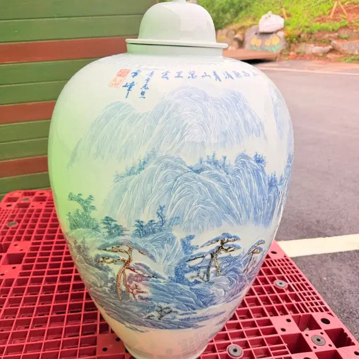 [BUNJANG] Seolbong Park Chanjong Extra Large Celadon Vase / 설봉 박찬종 초대형도자기,높이약82cm,둘레약151cm
