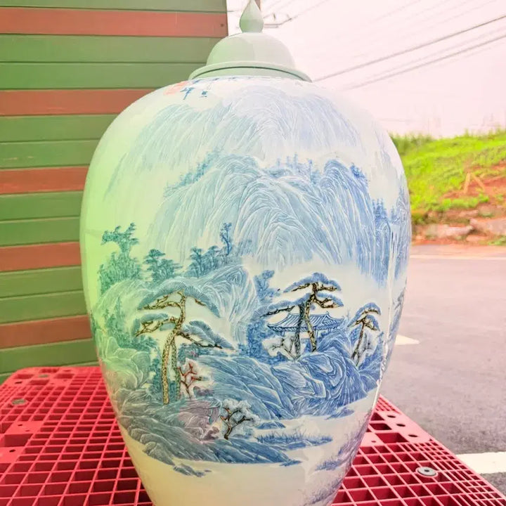 [BUNJANG] Seolbong Park Chanjong Extra Large Celadon Vase / 설봉 박찬종 초대형도자기,높이약82cm,둘레약151cm