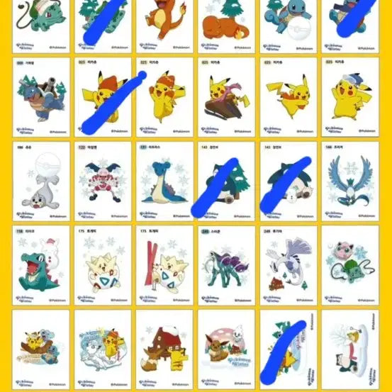 [BUNJANG] Pokemon Bread Stickers 3 Selectable - Chikorita, Blastoise, Togepi / 포켓몬띠부씰 호빵씰 3개 선택 리아코 거북왕 스키토게피 호빵띠부씰