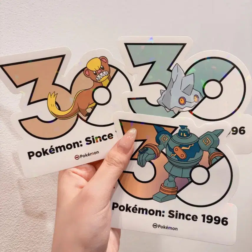 [BUNJANG] Pokemon 30th Anniversary Hologram Sticker Set / 영구스 꽁어름 골비람 포켓몬 30주년 스티커