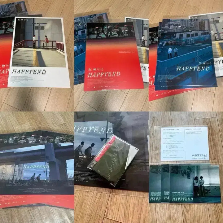 [BUNJANG] Happy End Artist Badge &amp; Posters Bundle Set / 해피엔드 아티스트 뱃지 포스터 네오소라 영화 일본영화굿즈 시나리오카드