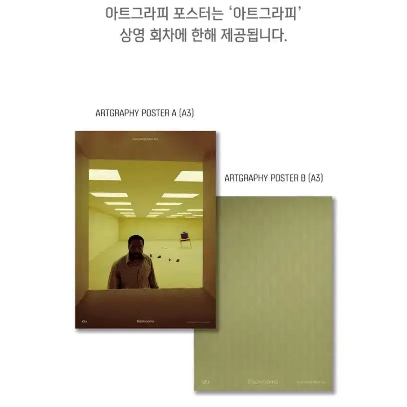 [BUNJANG] The Backrooms Movie Artgraphy Poster A3 Bundle Set (4 Posters) / 메가박스 영화 백룸 아트그라피 포스터 4세트 일괄
