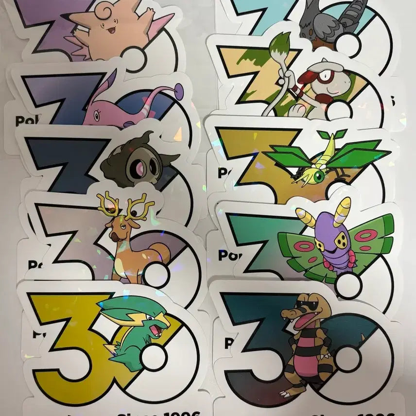 [BUNJANG] Pokemon 30th Anniversary Logo Sticker Bundle Set / 포켓몬 30주년 로고 스티커 일괄 1