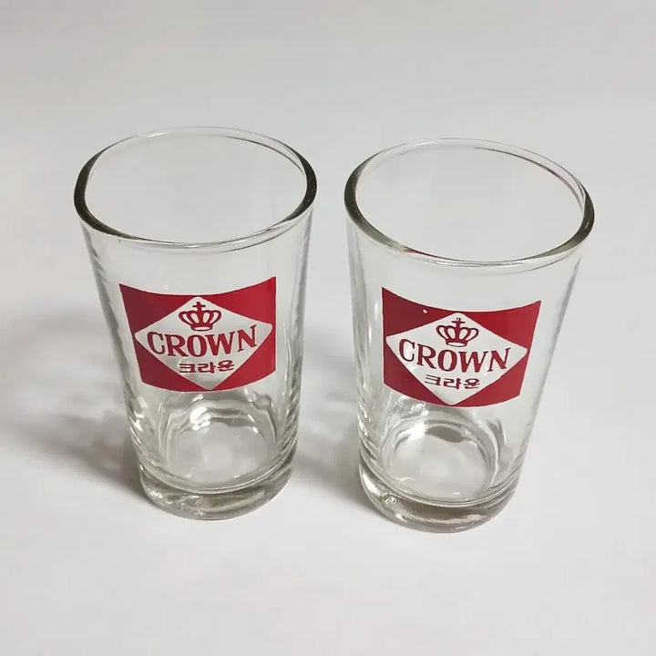 [BUNJANG] Vintage Glass Cups Set (SamYuk Soy Milk, Crown, Orang-C, Baby Hunt) / 삼육두유 오란씨 크라운 옛날 유리컵 유리잔 빈티지 레트로 고전 90년대