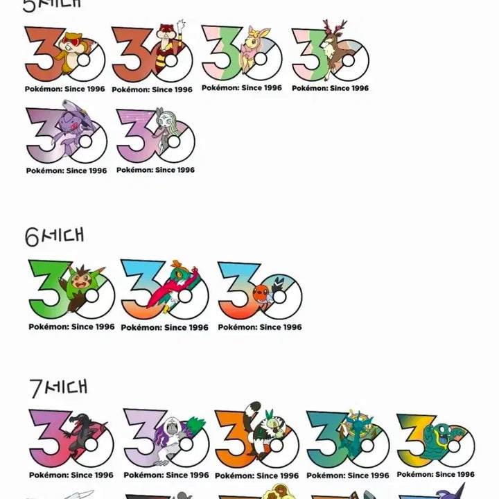 [BUNJANG] Pokemon 30th Anniversary Logo Sticker Exchange / 교환)) 포켓몬 30주년 로고스티커 교환 (가디 윈디 구함)