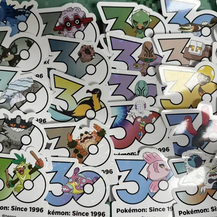 [BUNJANG] Pokemon 30th Anniversary Logo Sticker Bundle Set (31 types) / 포켓몬 30주년 로고 스티커 31종 일괄