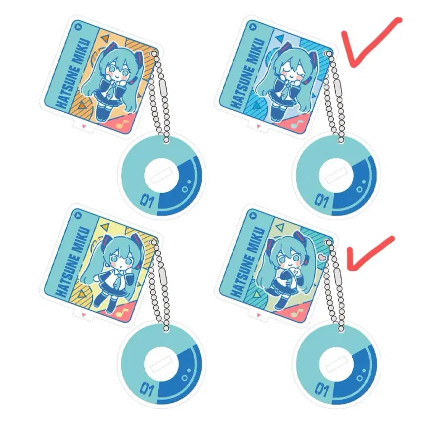 [BUNJANG] Hatsune Miku Acrylic Stand &amp; CD Keychain / 하츠네 미쿠 아크릴 스탠드 겸 씨디 키링