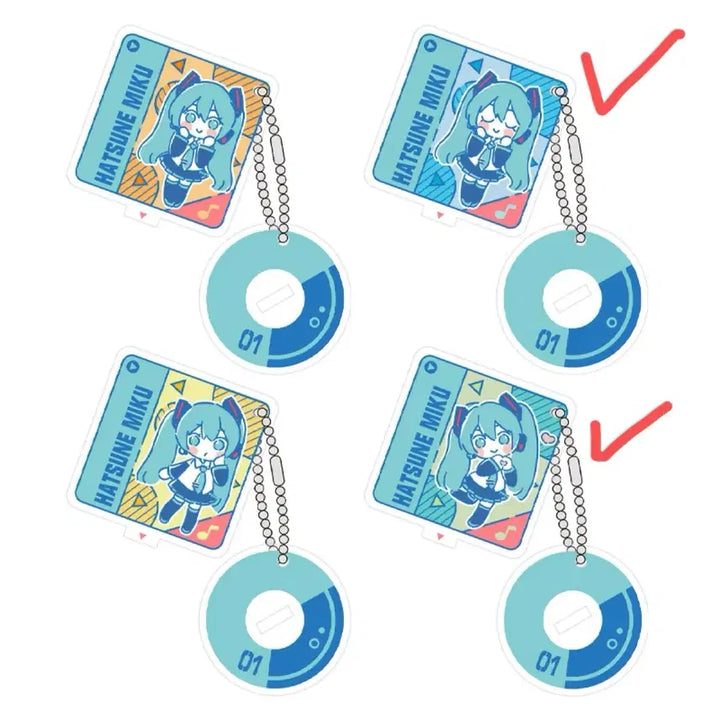 [BUNJANG] Hatsune Miku Acrylic Stand &amp; CD Keychain / 하츠네 미쿠 아크릴 스탠드 겸 씨디 키링