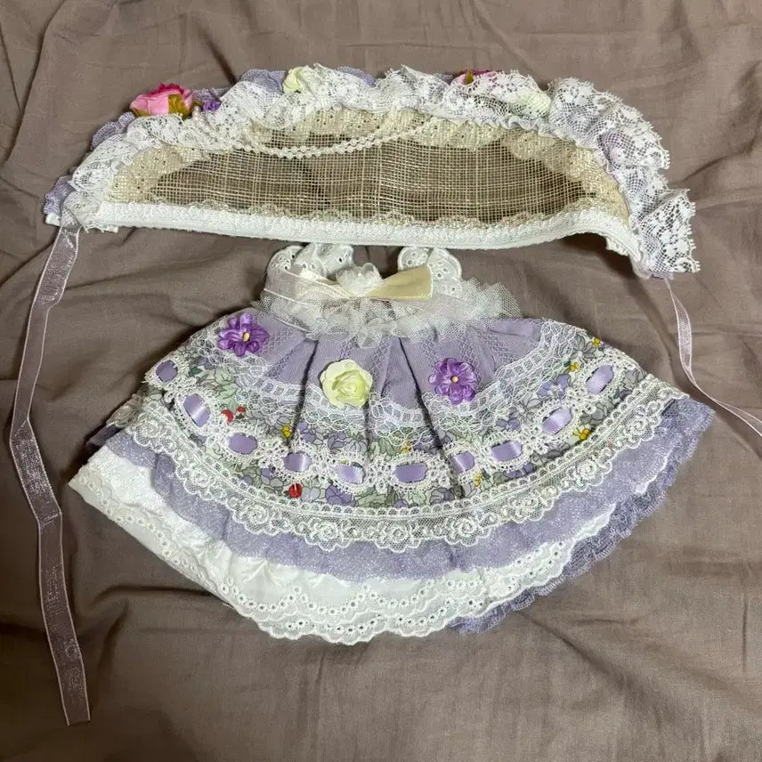 [BUNJANG] 20cm Doll Purple Dress Set / 솜인형 보라색 드레스 세트
